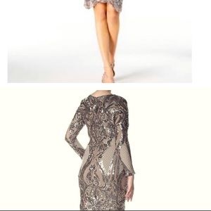 Betsy & Adams Sequin Midi Dress Taupe/Pewter Sequins. Stunning Dress Worn once.